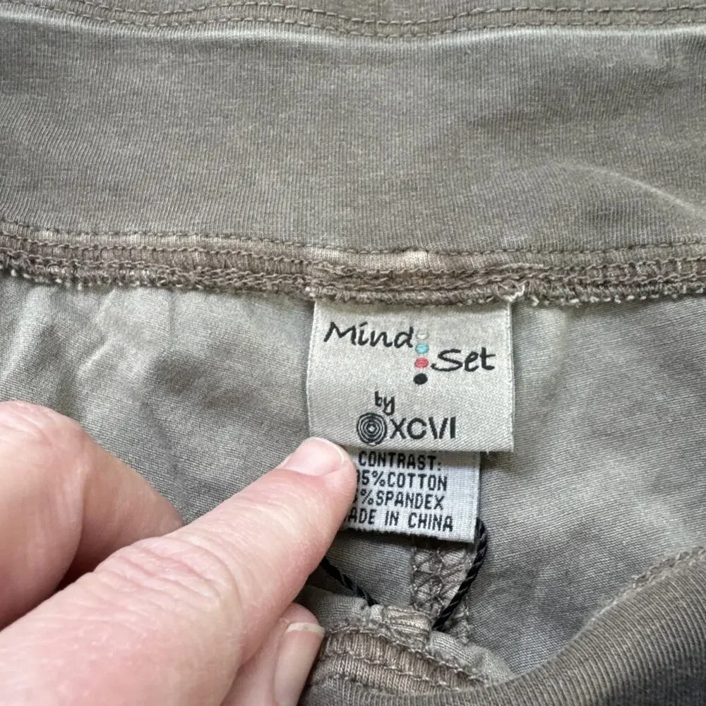 XCVI Mind Set Straight Leg Cropped Pants Pull On Stretch Brown sz M - Picture 5 of 7